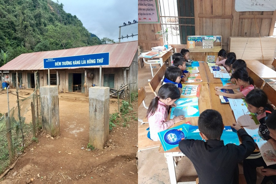 Điểm trường đơn sơ của các em nhỏ. Ảnh: Red By TVXQ