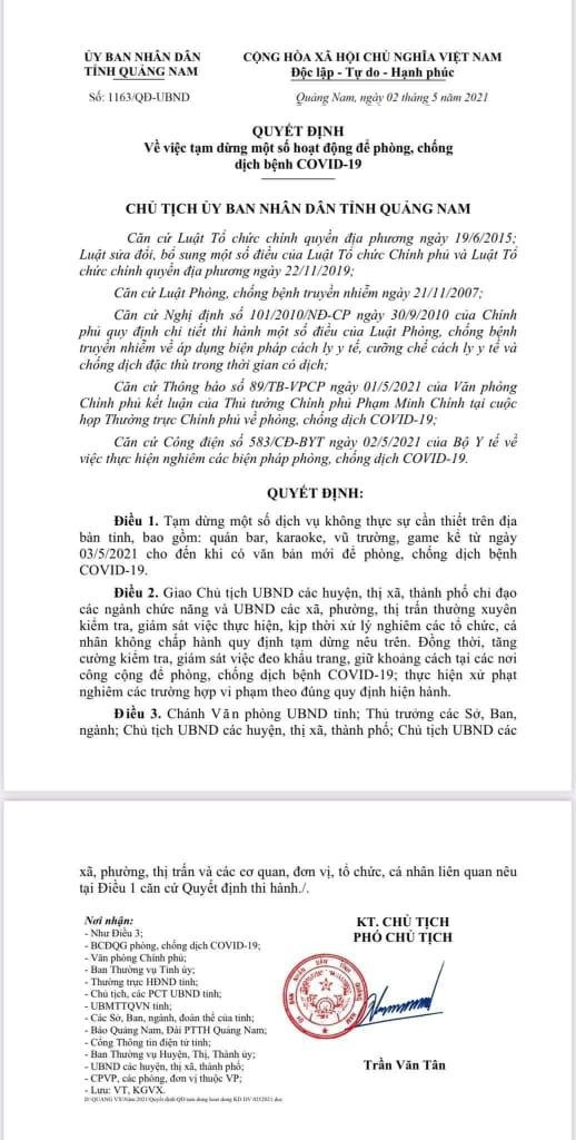 Công văn của UBND Tỉnh Quảng Nam. Công văn của UBND Tỉnh Quảng Nam.