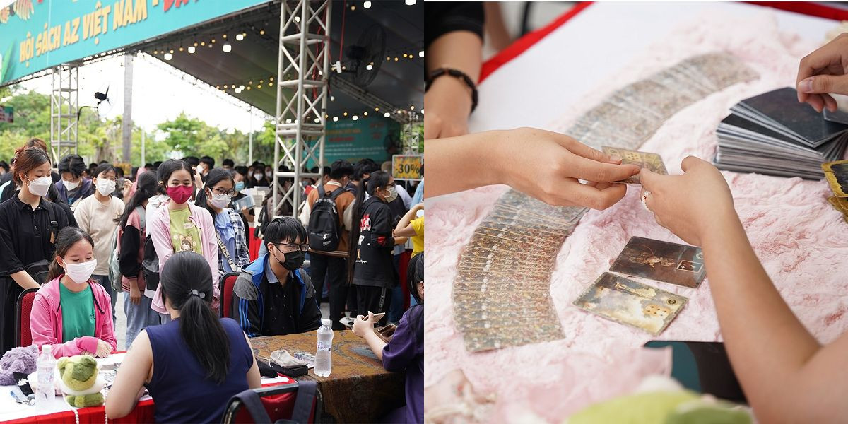 Khu vực xem Tarot miễn phí luôn đông kín người. Khu vực xem Tarot miễn phí luôn đông kín người.