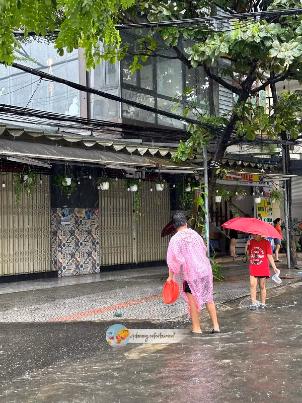 Người dân thường mang cá đến thả, phóng sinh ở 2 hồ nước trên đường Hàm Nghi này. Mỗi lần nước hồ dâng tràn bờ, người dân sống xung quanh khu vực bờ hồ lại rủ nhau mang "đồ nghề" ra đường bắt cá. Ảnh: Đà Nẵng