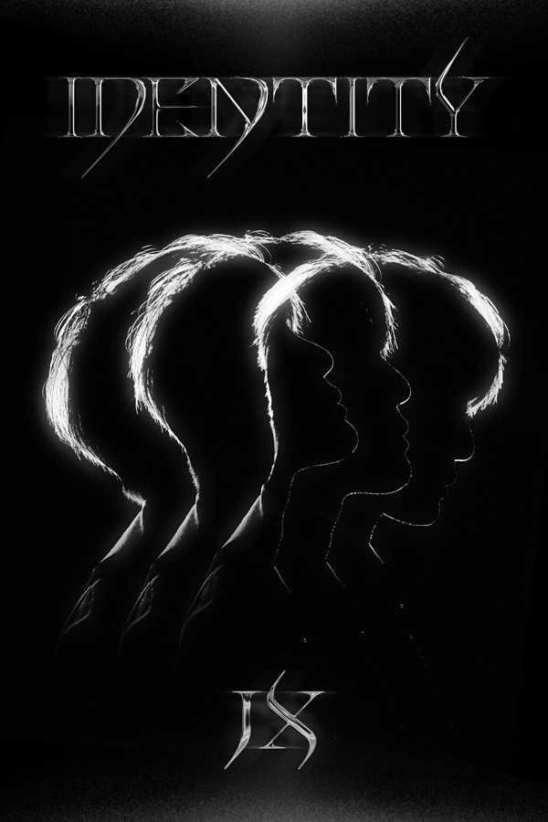 Những hình ảnh teaser cho thấy khuôn mặt của hai nghệ sĩ đối diện nhau trên nền tối, với dòng chữ “IDENTITY” được hiển thị ở trên và JS hiển thị ở dưới.
