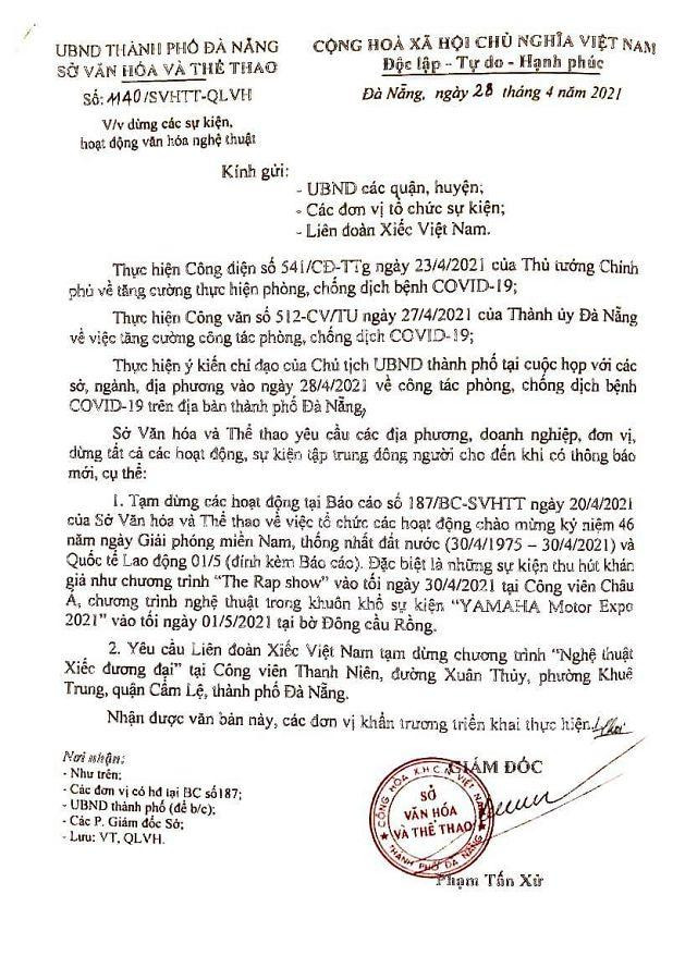 Công văn yêu cầu tạm dừng tất cả các hoạt động tụ tập đông người trên toàn Thành phố. Công văn yêu cầu tạm dừng tất cả các hoạt động tụ tập đông người trên toàn Thành phố.