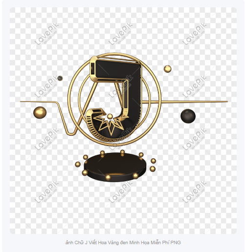 Phía dưới ảnh còn có dòng ghi chú &quot;ảnh Chữ J Viết Hoa Vàng đen Minh Họa Miễn Phí PNG&quot;.