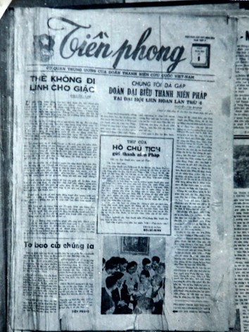 Ảnh chụp trang 1 số 1 báo Tiến Phong, 16/11/1953