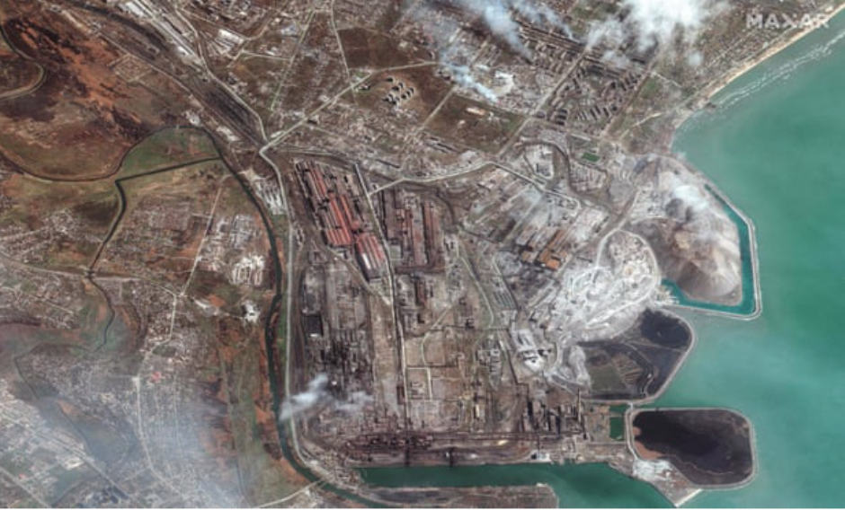 Khu vực nhà máy thép Azovstal ở Mariupol. (Ảnh: Maxar) Khu vực nhà máy thép Azovstal ở Mariupol. (Ảnh: Maxar)