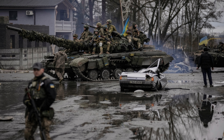 Một thị trấn ở ngoại ô thủ đô Kiev. (Ảnh: AP)