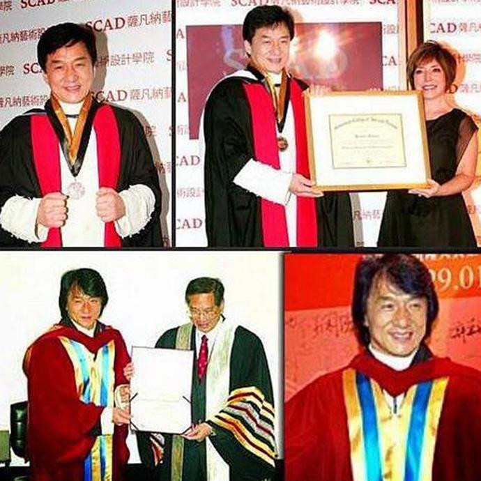 Thành Long có học vị cao bên cạnh sự nghiệp nghệ thuật.