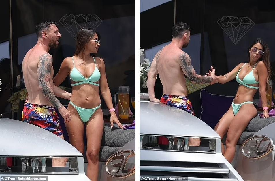 Cánh săn ảnh đã chụp được những khoảnh khắc tình cảm của vợ chồng nhà Messi. Được biết, cặp đôi đến Tây Ban Nha để dự đám cưới của cầu thủ Barcelona Jordi Alba, tranh thủ &quot;trốn&quot; con tận hưởng kỳ nghỉ ngọt ngào.