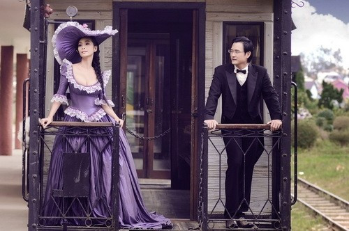 Trong bộ ảnh cưới này, Lê Kiều Như và Nguyễn Nhất Huy chụp theo phong cách châu Âu cổ điển