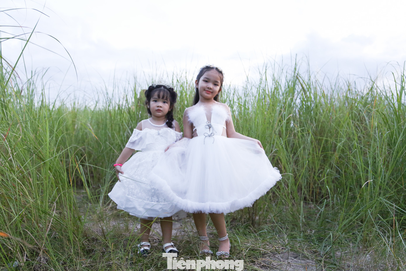 Không chỉ thu hút các bạn trẻ, những bãi lau đầu mùa ở Sơn Trà còn níu chân các gia đình trẻ dắt theo con nhỏ đến chụp ảnh.