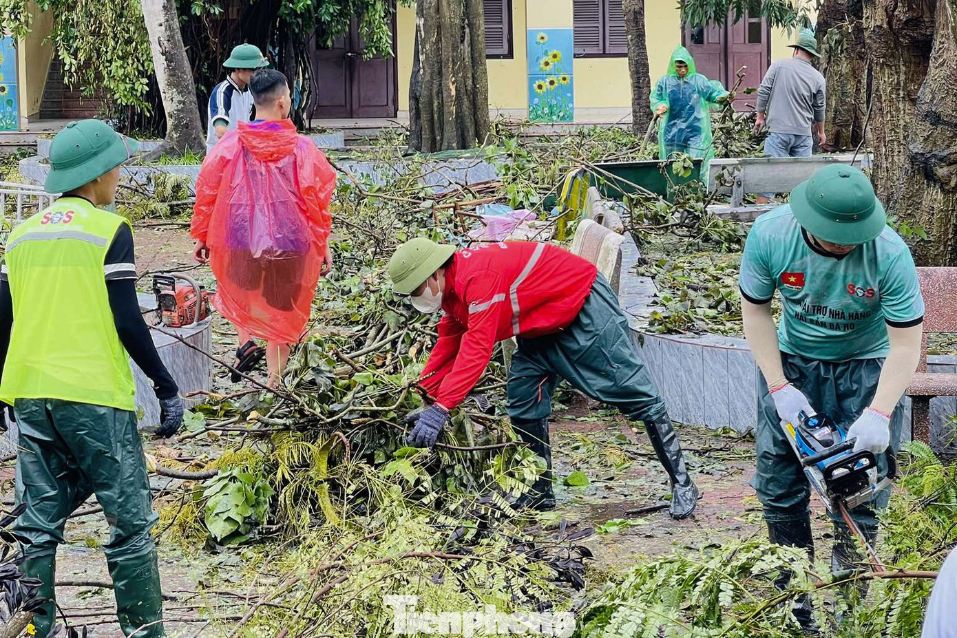Hỗ trợ dọn dẹp các điểm trường ở quận Đồ Sơn (TP. Hải Phòng) dọn dẹp, cắt cây gãy đổ do bão số 3. Hỗ trợ dọn dẹp các điểm trường ở quận Đồ Sơn (TP. Hải Phòng) dọn dẹp, cắt cây gãy đổ do bão số 3.
