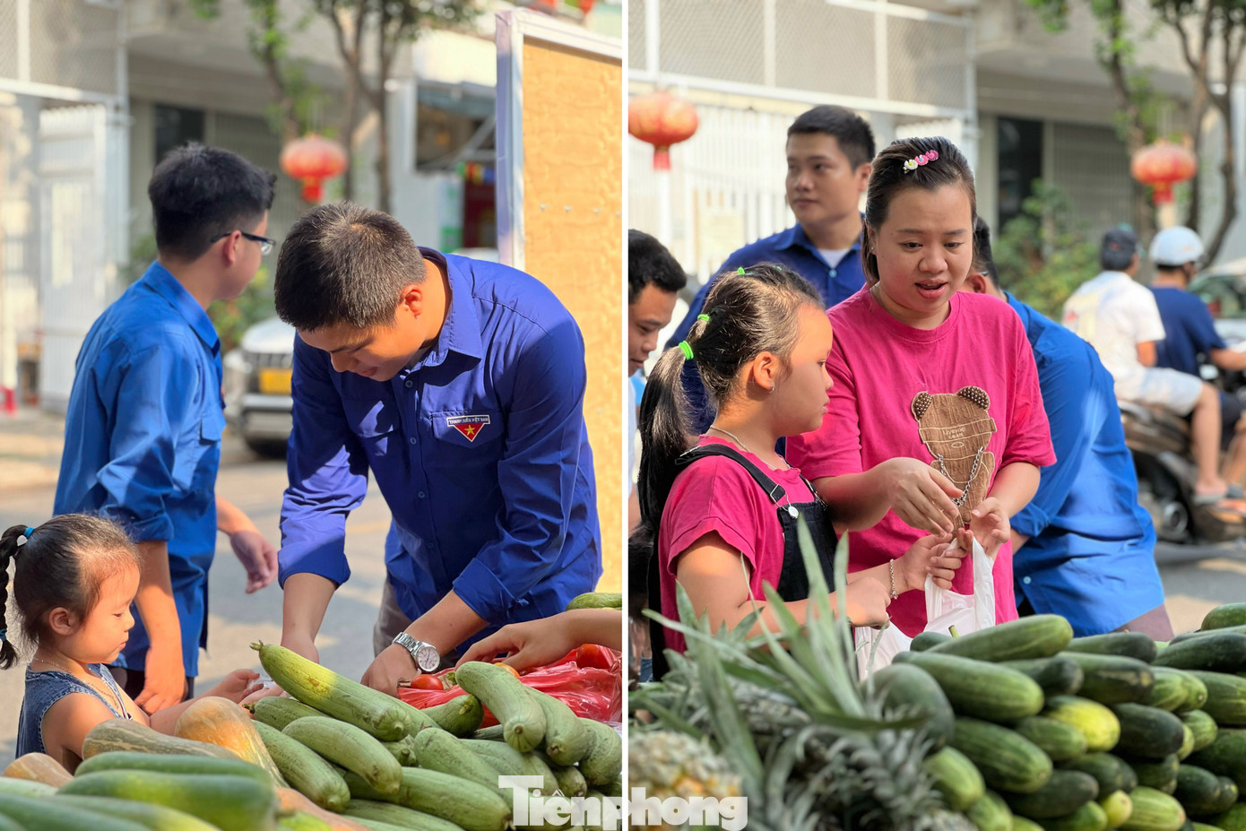 Nhiều phụ huynh dắt theo con đến để các em hiểu về lợi ích của phân loại, tái chế rác.