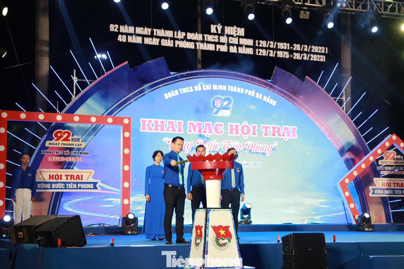 Dịp này, Hội trại “Vững bước tiên phong” năm 2023 cũng chính thức khai mạc. Hội trại diễn ra từ ngày 23/3 - 25/3 với 8 cụm trại: Đoàn kết – Tiên phong – Sáng tạo – Khát vọng – Phát triển – Tình nguyện – Xung kích – Đổi mới.