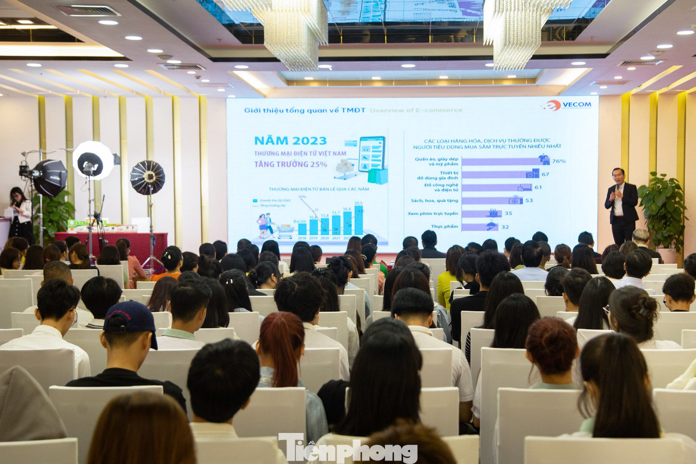 Các tiểu thương, sinh viên ở Đà Nẵng được chuyên gia cập nhật kiến thức về bán hàng trực tuyến, livestream bán hàng...