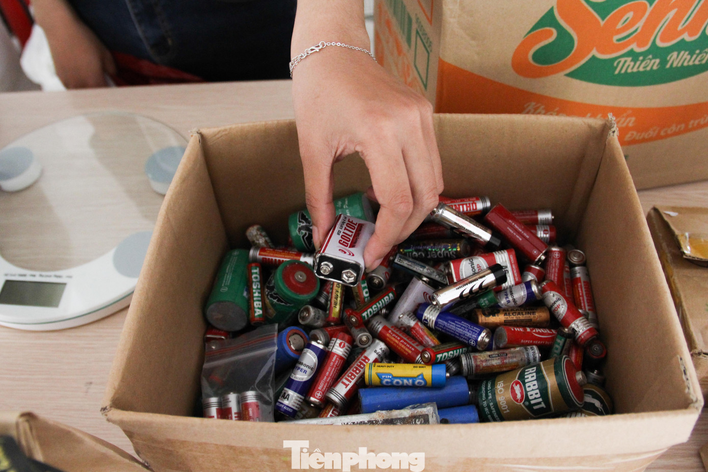 Hàng trăm viên pin, chai nhựa, hàng chục kg giấy cũ... được thu gom và tái chế, xử lý; đảm bảo vệ sinh môi trường. Hàng trăm viên pin, chai nhựa, hàng chục kg giấy cũ... được thu gom và tái chế, xử lý; đảm bảo vệ sinh môi trường.