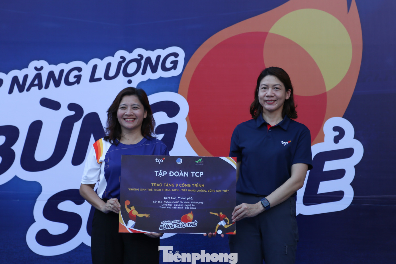 Trung tâm Tình nguyện Quốc gia tiếp nhận 9 công trình Không gian thể thao tại 9 tỉnh, thành phố gồm: Cần Thơ, TP. Hồ Chí Minh, Bình Dương, Đồng Nai, Đà Nẵng, Nghệ An, Thanh Hóa, Bắc Ninh và Bắc Giang từ nhà tài trợ Tập đoàn TCP. Trung tâm Tình nguyện Quốc gia tiếp nhận 9 công trình Không gian thể thao tại 9 tỉnh, thành phố gồm: Cần Thơ, TP. Hồ Chí Minh, Bình Dương, Đồng Nai, Đà Nẵng, Nghệ An, Thanh Hóa, Bắc Ninh và Bắc Giang từ nhà tài trợ Tập đoàn TCP.