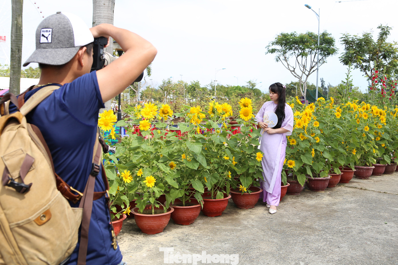 Những ngày này, chợ hoa Tết cũng tấp nập người dân xúng xính áo dài đến chụp ảnh Tết. Chợ hoa Tết Giáp Thìn của Đà Nẵng được tổ chức trên vỉa hè 3 tuyến đường tiếp giáp Cung Thể thao Tiên Sơn gồm: đường Nại Nam 2, Doãn Khuê và Nại Nam 3 (phường Hòa Cường Bắc, quận Hải Châu), kéo dài đến đêm 9/2 (nhằm ngày 21 đến 30 tháng Chạp).