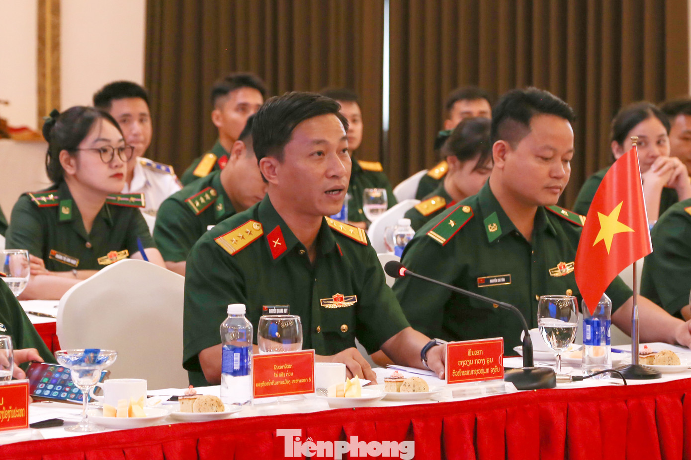 Thượng tá Nguyễn Quang Huy, Trưởng Ban Thanh niên Quân đội phát biểu kết luận tọa đàm