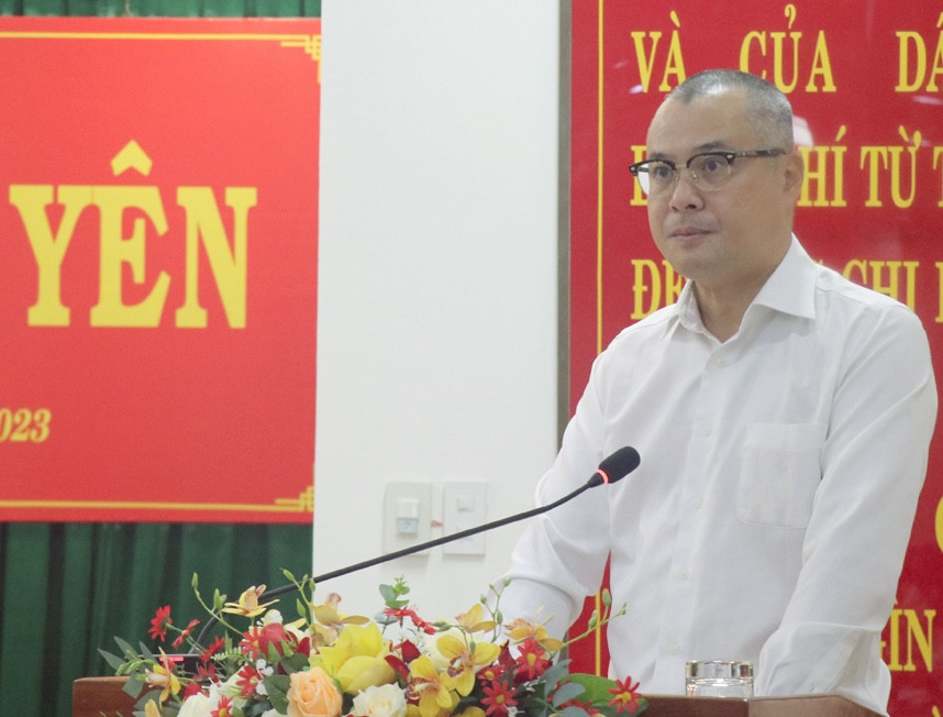 Bí thư Tỉnh uỷ Phú Yên Phạm Đại Dương báo cáo tại buổi làm việc.