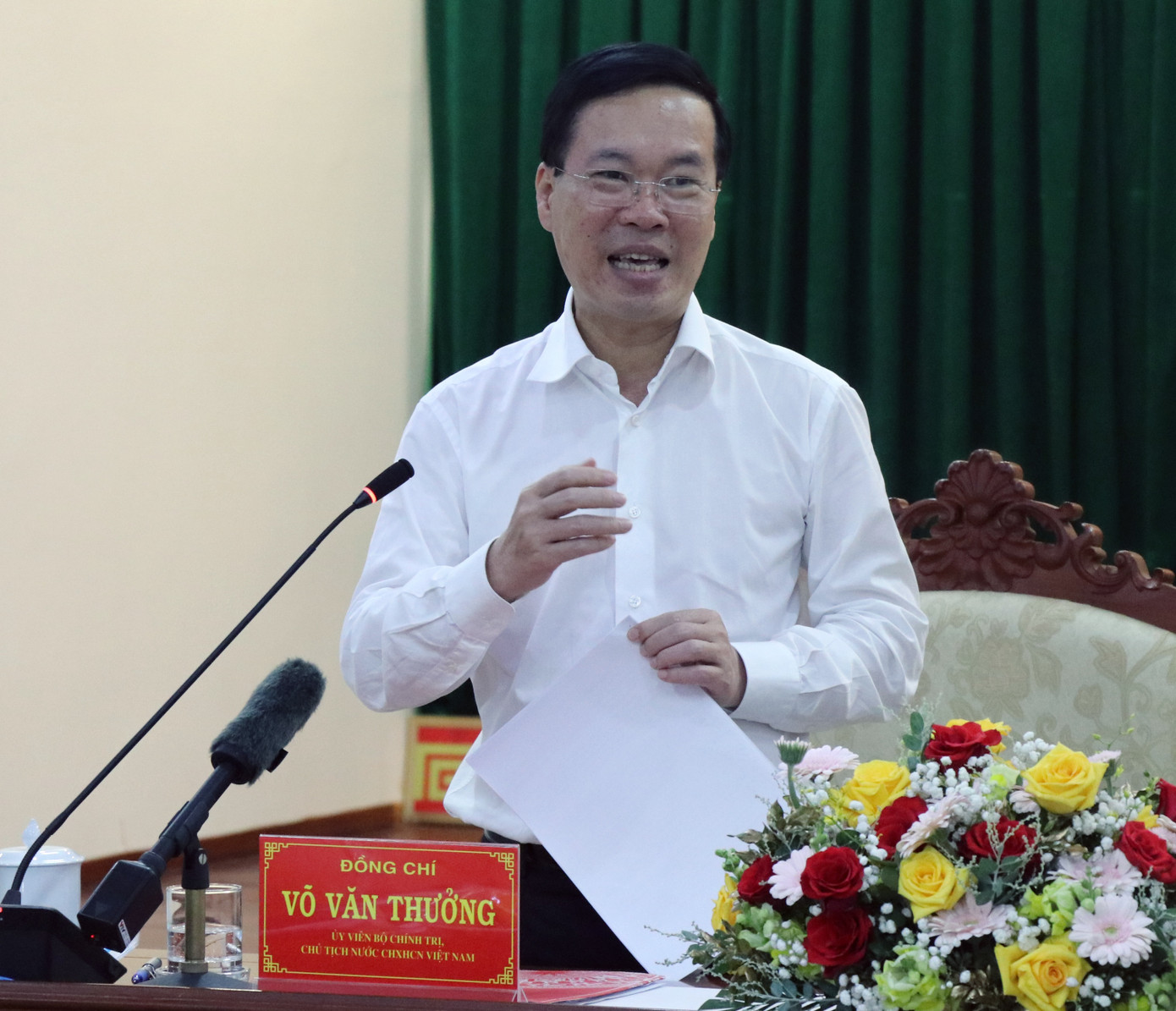 Chủ tịch nước Võ Văn Thưởng phát biểu chỉ đạo tại buổi làm việc với tỉnh Phú Yên.