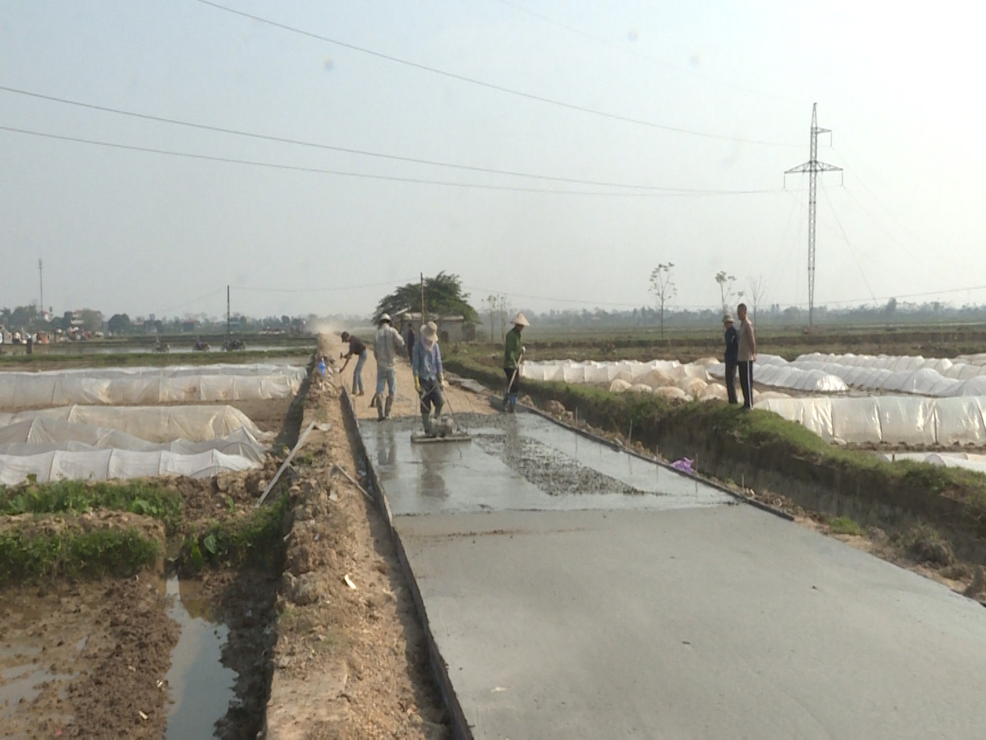 Đường liên xã, liên thôn trên địa bàn huyện Ứng Hòa đã được thảm nhựa, hoặc bê tông hoá đảm bảo việc đi lại thuận tiện quanh năm