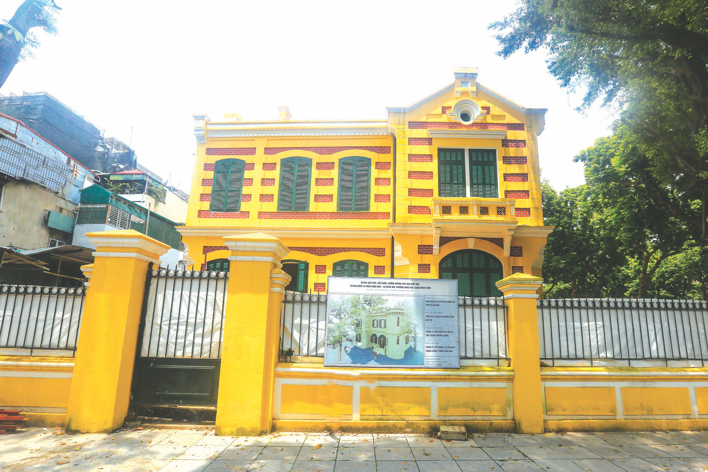Kết quả trùng tu biệt thự mẫu tại số 49 phố Trần Hưng Đạo - 46 phố Hàng Bài là cơ sở thuận lợi để triển khai việc trùng tu và bảo tồn cho các công trình kiến trúc có giá trị khác trên địa bàn. Ảnh: duy phạm