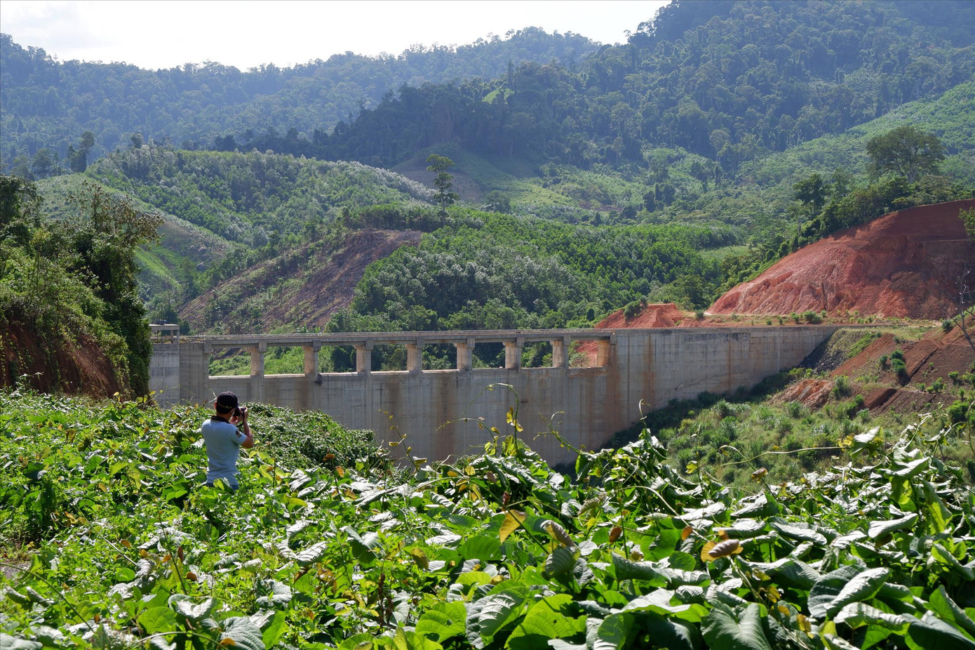 Đập thủy điện Nước Chè hiện nay. Ảnh: Nguyễn Thành