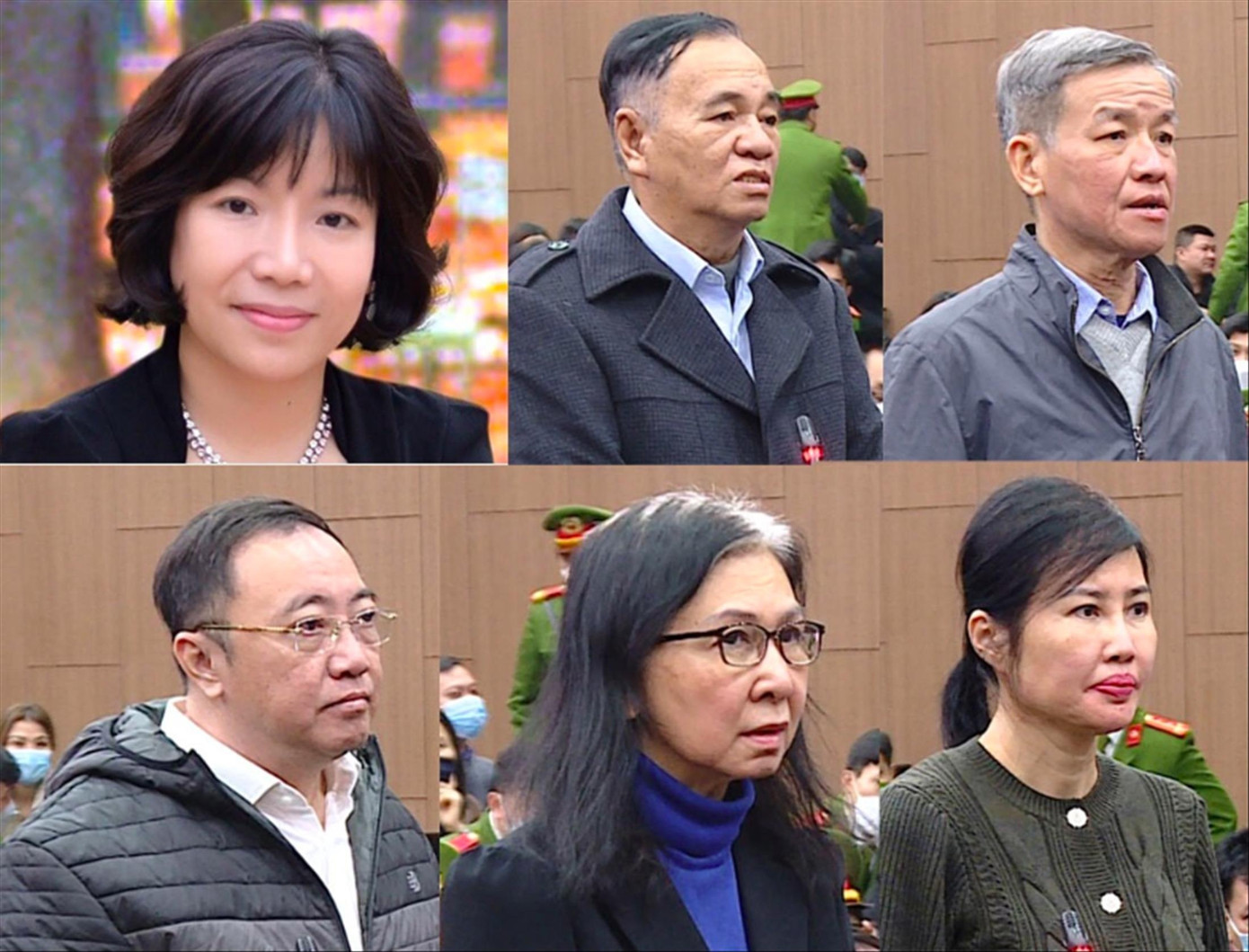 Bà Nguyễn Thị Thanh Nhàn (trái trên cùng) và loạt bị cáo trong vụ án Bà Nguyễn Thị Thanh Nhàn (trái trên cùng) và loạt bị cáo trong vụ án