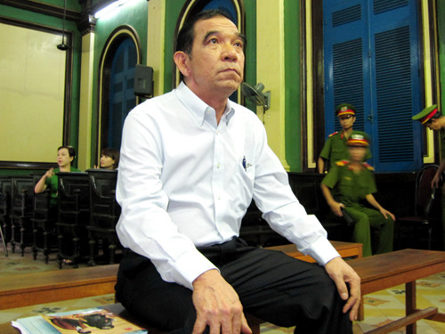 Ông Huỳnh Ngọc Sỹ tại phiên tòa . Ảnh: Hữu Vinh Ông Sỹ