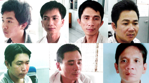 7 đối tượng đang bị cơ quan công an bắt giữ