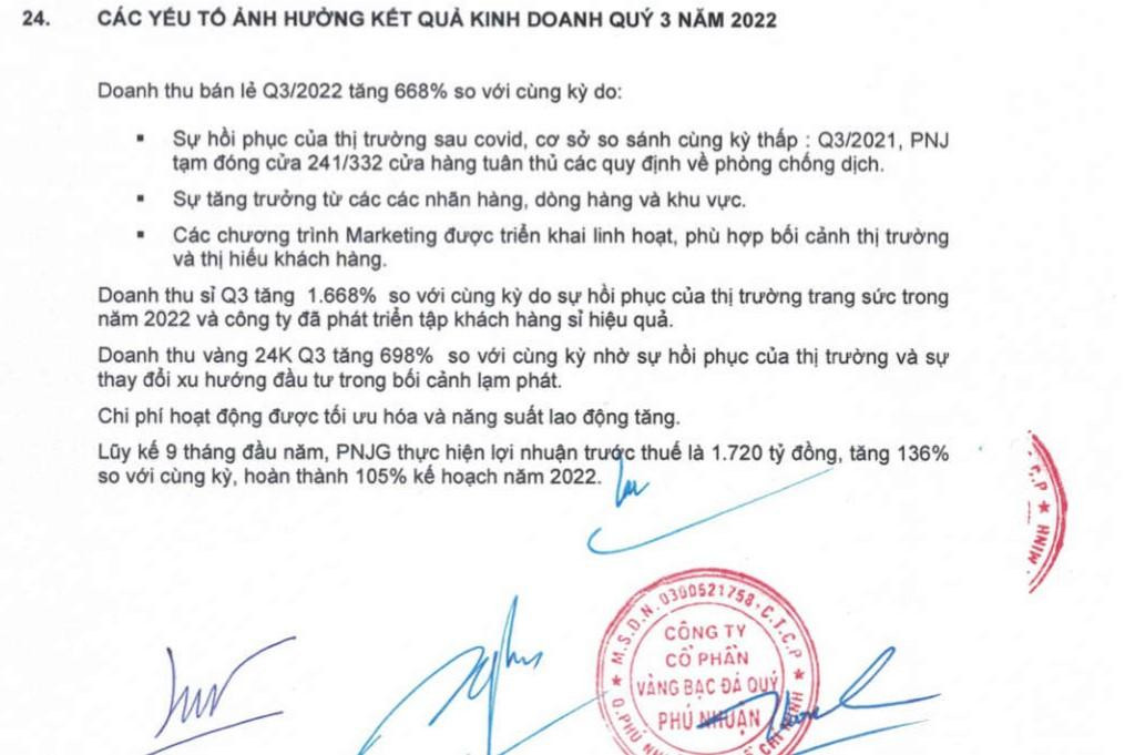 Kết quả kinh doanh ấn tượng của PNJ trong quý III. Kết quả kinh doanh ấn tượng của PNJ trong quý III.