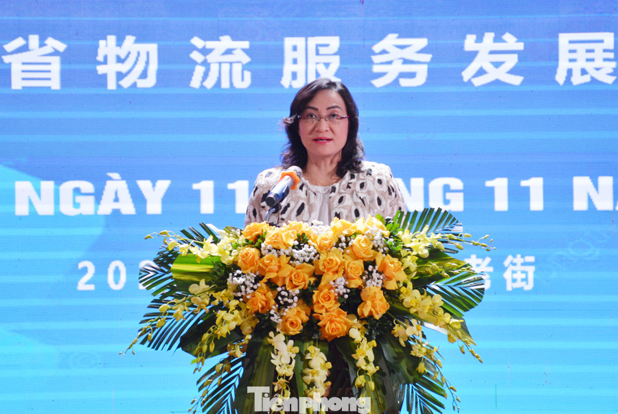 Thứ trưởng Bộ Công Thương Phan Thị Thắng phát biểu tại hội nghị.