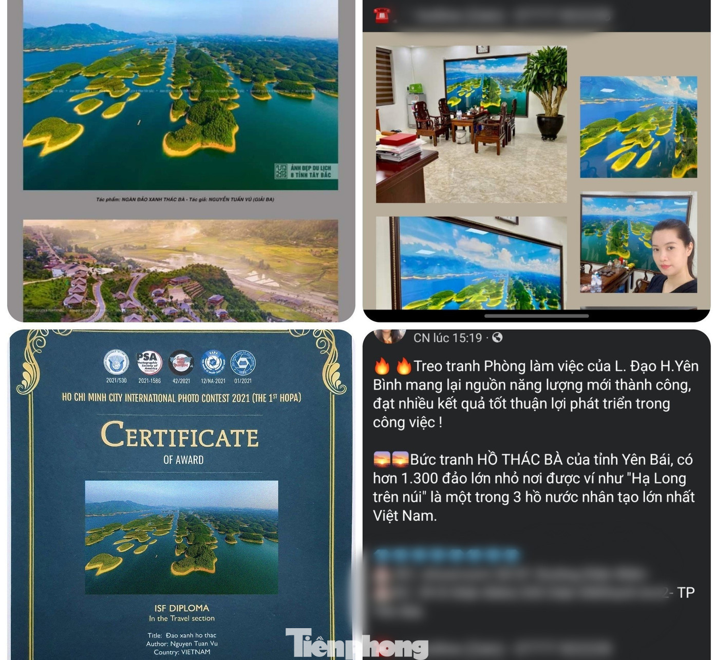 Bức ảnh "đảo xanh hồ Thác" đã giành nhiều giải thưởng nghệ thuật đang bị ăn cắp bản quyền. Bức ảnh "đảo xanh hồ Thác" đã giành nhiều giải thưởng nghệ thuật đang bị ăn cắp bản quyền.