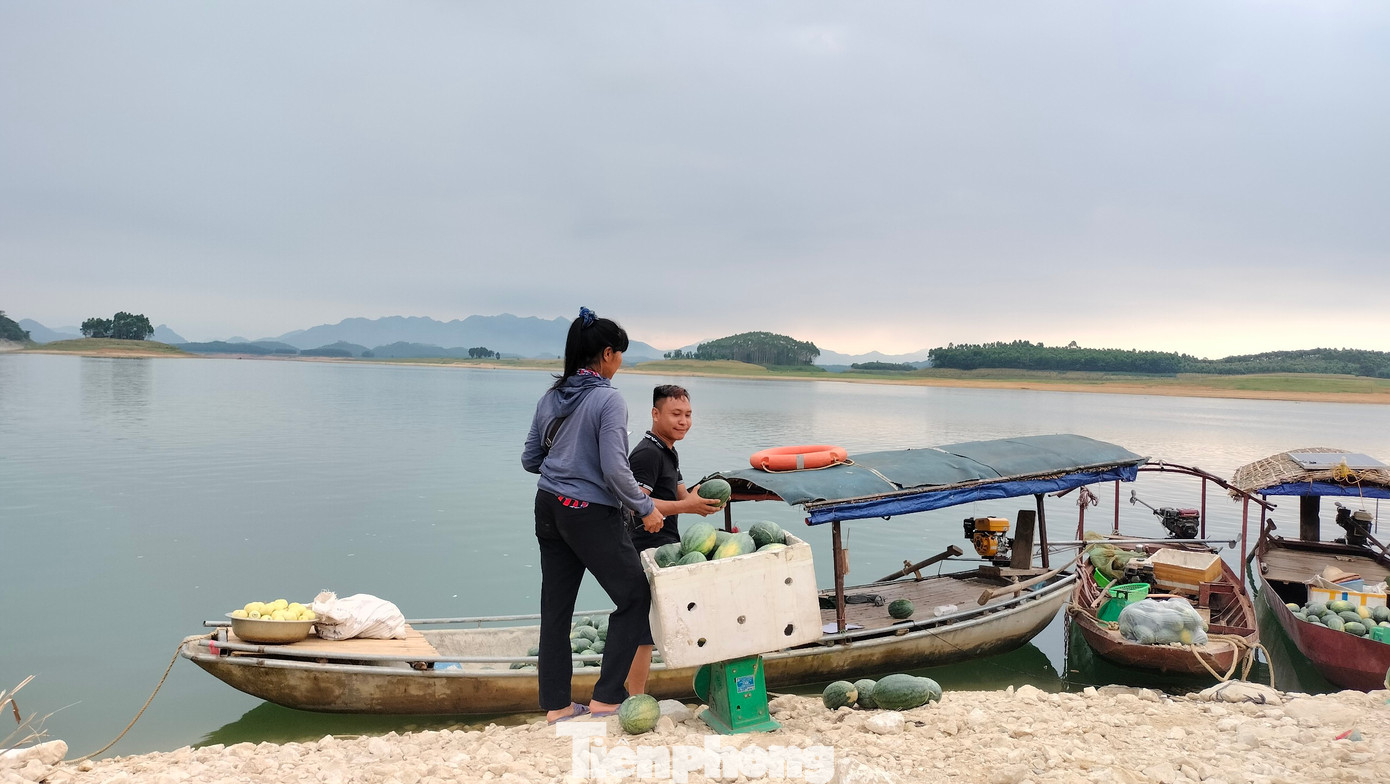 Giá bán tại bến đối với dưa hấu dao động từ 5.000 đến 10.000 đồng/1kg. Đối với các lái buôn thu mua số lượng lớn sẽ bán đồng giá từ 7.000 đến 8.000 đồng/1kg. Dưa lê 10.000 - 15.000 đồng/1kg.