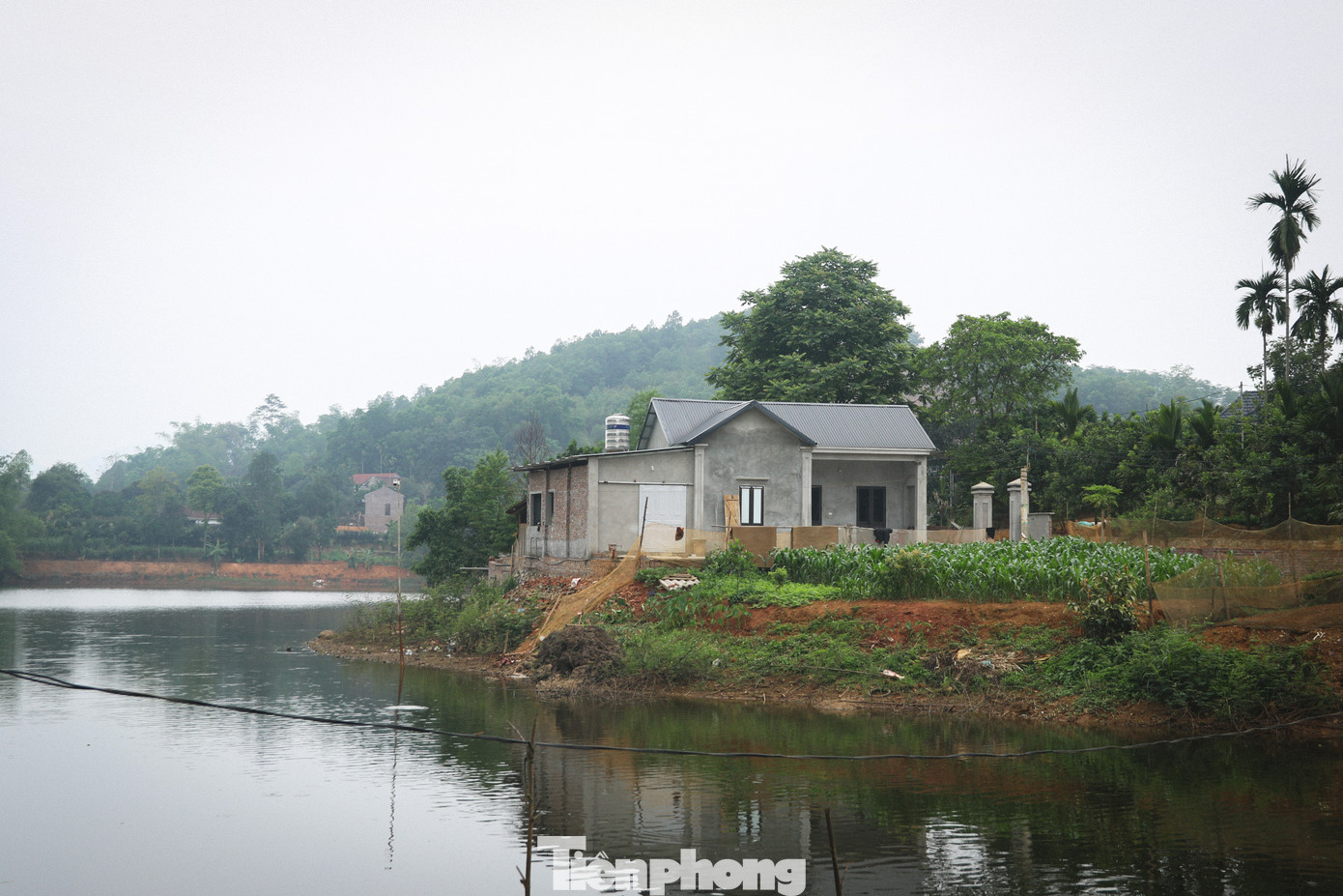 Khu vực từ nhà số 2 đến số 12, đường Đầm Sản có đến ba, bốn hộ đổ đất, lấn chiếm mặt hồ để xây nhà, trồng rau màu.