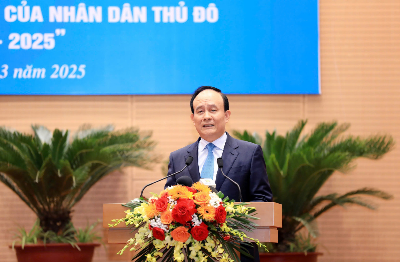 Phó Bí thư Thành ủy, Chủ tịch HĐND TP Hà Nội Nguyễn Ngọc Tuấn, Trưởng Ban chỉ đạo Chương trình số 08-CTr/TU phát biểu tại hội nghị. Ảnh: HNM Phó Bí thư Thành ủy, Chủ tịch HĐND TP Hà Nội Nguyễn Ngọc Tuấn, Trưởng Ban chỉ đạo Chương trình số 08-CTr/TU phát biểu tại hội nghị. Ảnh: HNM