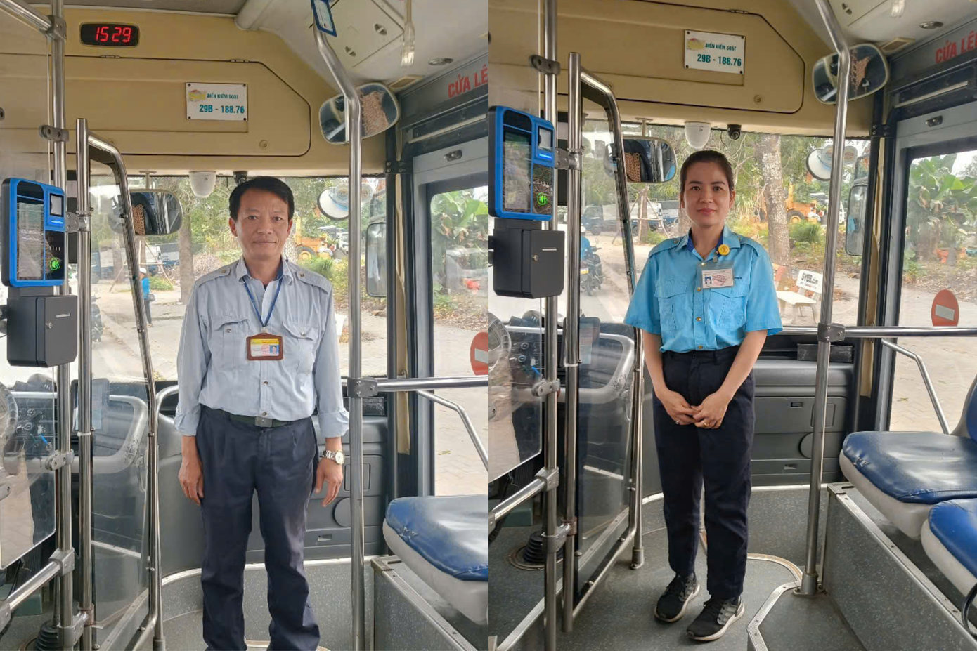 Nhân viên phục vụ Trần Thị Thu Hiền và công nhân lái xe Nguyễn Minh Dần đã phát hiện và trao trả lại tài sản của hành khách bỏ quên trên xe buýt. Nhân viên phục vụ Trần Thị Thu Hiền và công nhân lái xe Nguyễn Minh Dần đã phát hiện và trao trả lại tài sản của hành khách bỏ quên trên xe buýt.