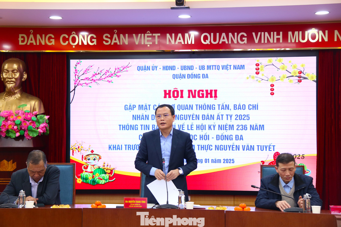 Ông Nguyễn Thanh Tùng, Phó Chủ tịch UBND quận Đống Đa thông tin về Lễ Kỷ niệm 236 năm Chiến thắng Ngọc Hồi - Đống Đa.