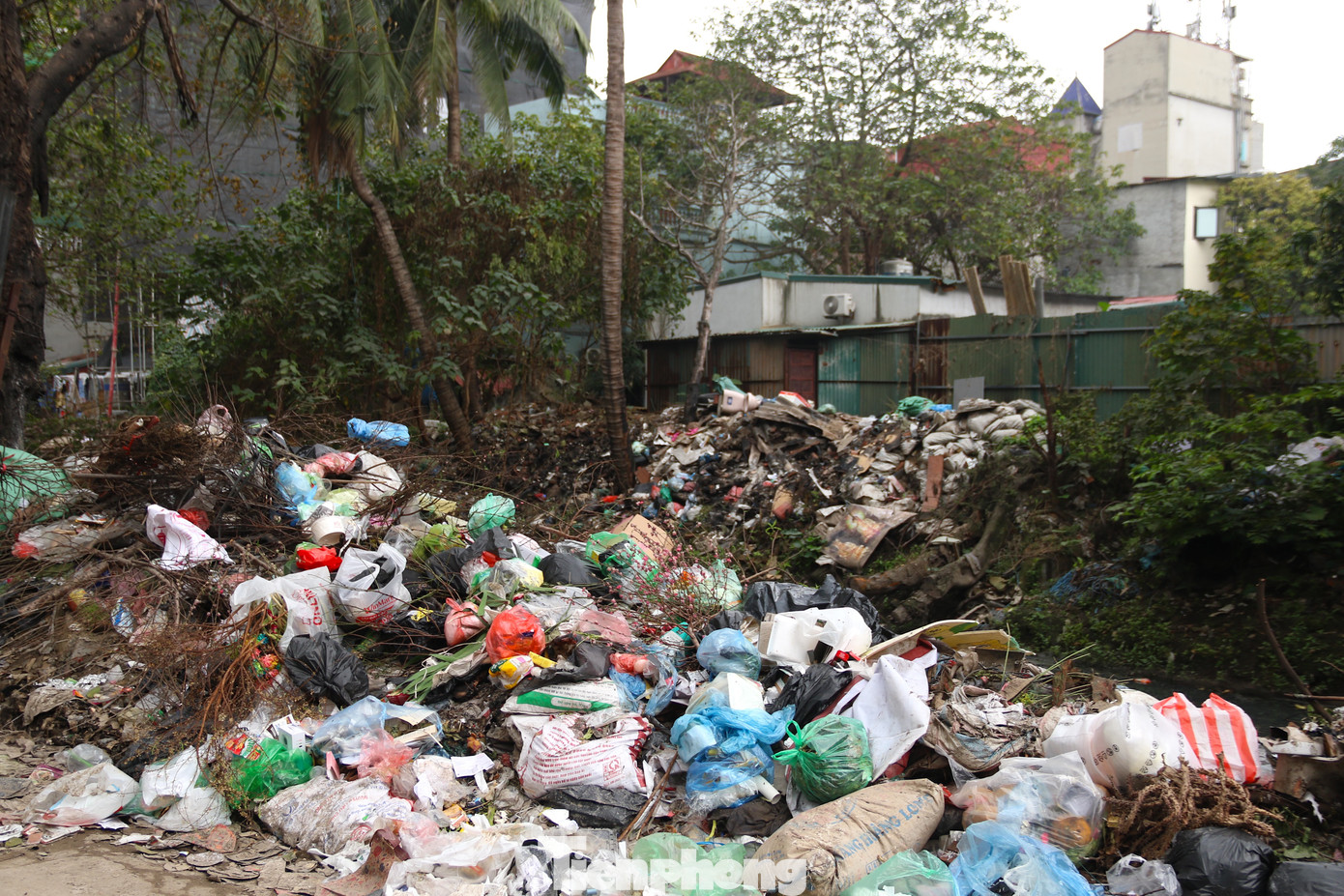 Khu vực xung quanh mương Kẻ Khế trở thành nơi tập kết rác thải.