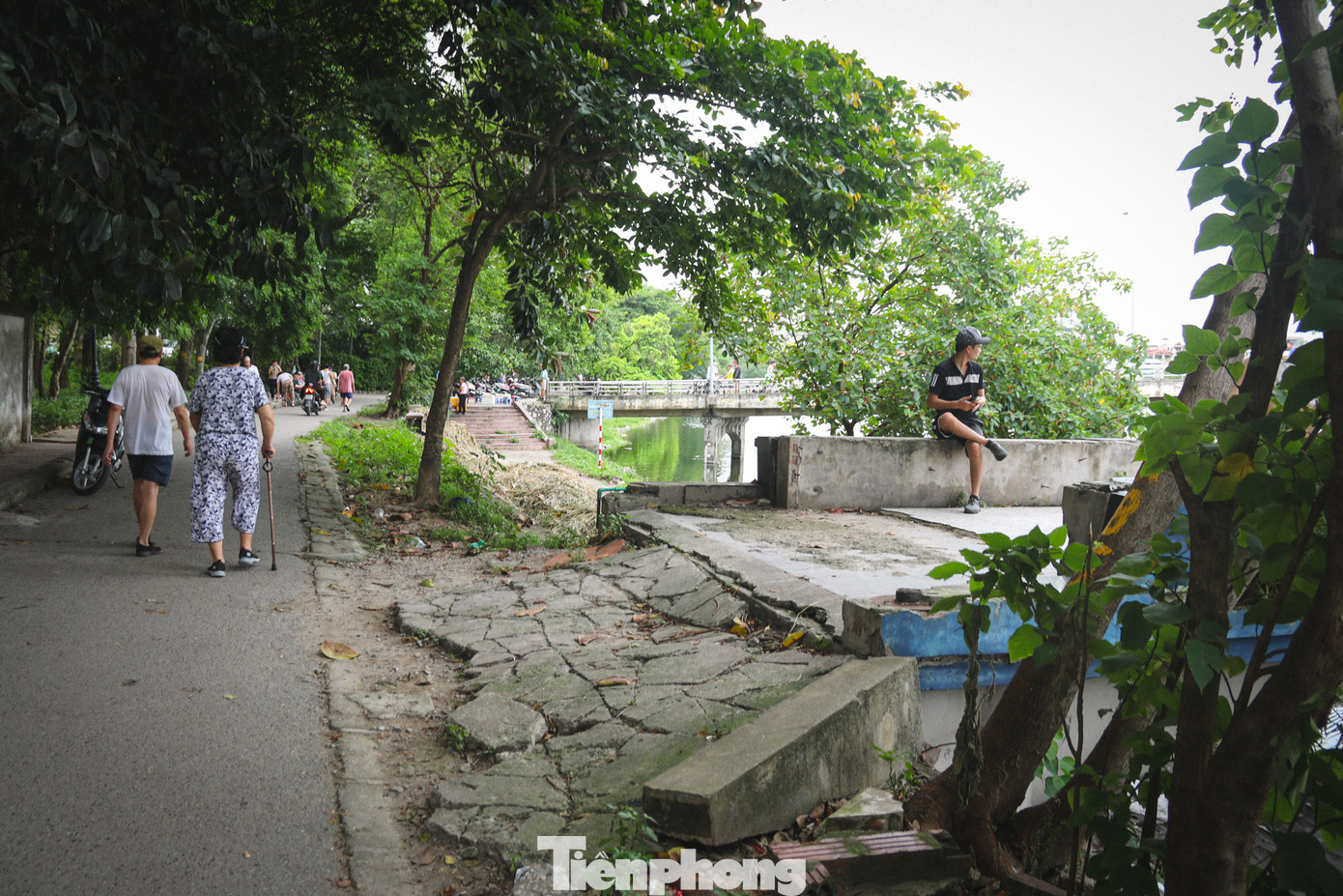 Thường xuyên tập thể dục tại đây, ông Phạm Minh Phong (68 tuổi, quận Hai Bà Trưng) cho biết, sau hơn nửa năm hạ rào, tình trạng công viên ngày càng xuống cấp hơn. "Là công viên nằm trong lòng Thủ đô nhưng khu vực này vô cùng nhếch nhác; ôtô, xe máy "vô tư" đi lại; động vật thả rông chạy lung tung. Vui chơi, đi dạo hay tập thể dục ở đây luôn phải "đề phòng" để không vấp "ổ gà" vì nhiều đoạn đường đã bị bong tróc, hư hỏng", ông Phong nói. Thường xuyên tập thể dục tại đây, ông Phạm Minh Phong (68 tuổi, quận Hai Bà Trưng) cho biết, sau hơn nửa năm hạ rào, tình trạng công viên ngày càng xuống cấp hơn. "Là công viên nằm trong lòng Thủ đô nhưng khu vực này vô cùng nhếch nhác; ôtô, xe máy "vô tư" đi lại; động vật thả rông chạy lung tung. Vui chơi, đi dạo hay tập thể dục ở đây luôn phải "đề phòng" để không vấp "ổ gà" vì nhiều đoạn đường đã bị bong tróc, hư hỏng", ông Phong nói.