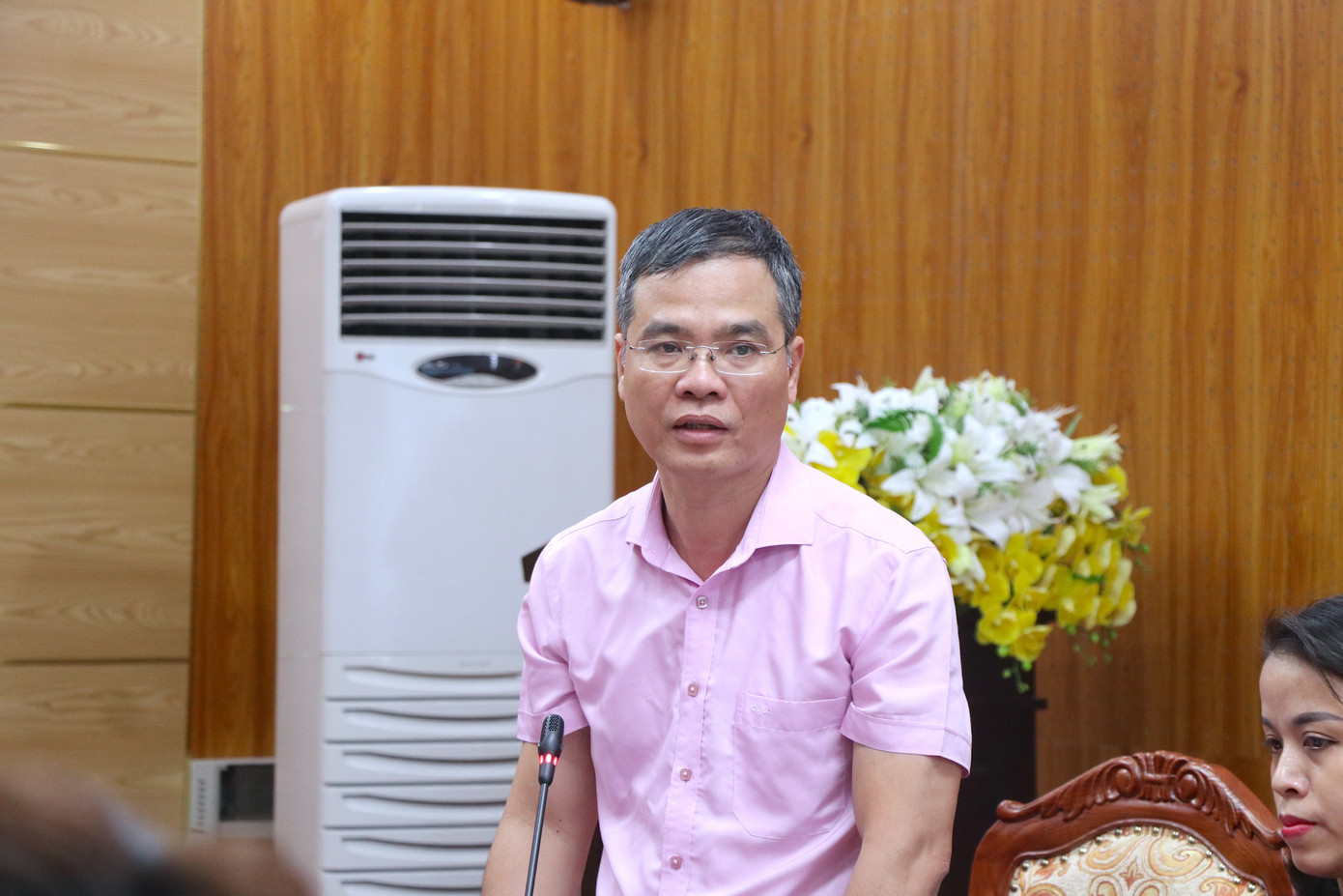 Ông Lê Minh Thảo - Trưởng phòng GDNN chia sẻ thông tin về Ngày hội sắp diễn ra tại Đông Anh.