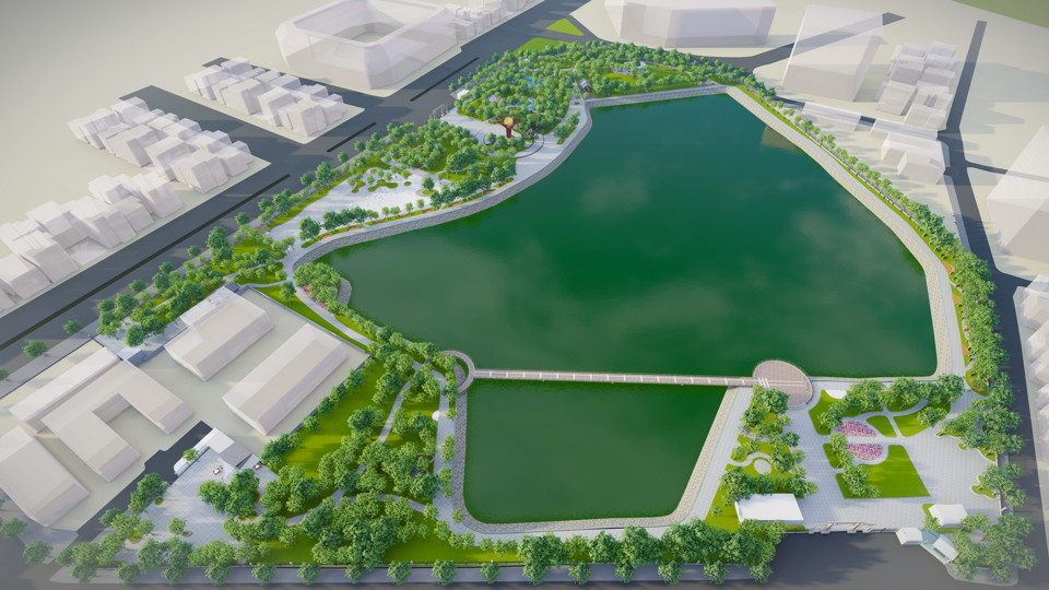 Phối cảnh công viên Nghĩa Đô sau khi được cải tạo, sửa chữa. Phối cảnh công viên Nghĩa Đô sau khi được cải tạo, sửa chữa.