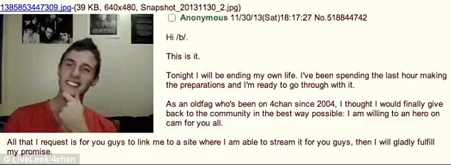 Sinh viên tự xưng là Stephen và đoạn thông báo ý định tự tử để truyền video cho cư dân mạng xem