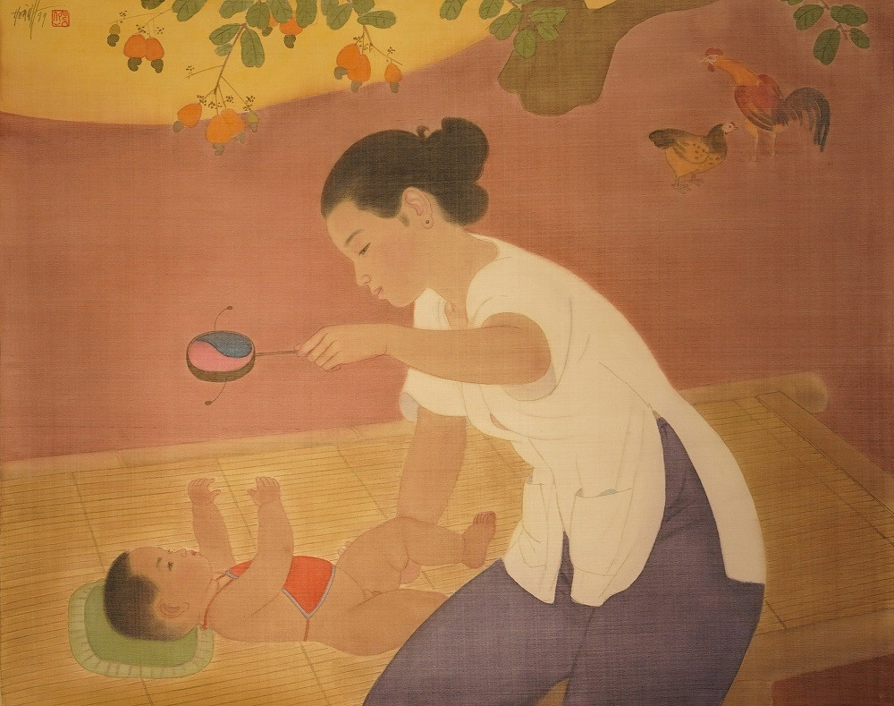 Một tranh trong triển lãm Tiếng Vọng. (Ảnh: Vy Gallery) Một tranh trong triển lãm Tiếng Vọng. (Ảnh: Vy Gallery)