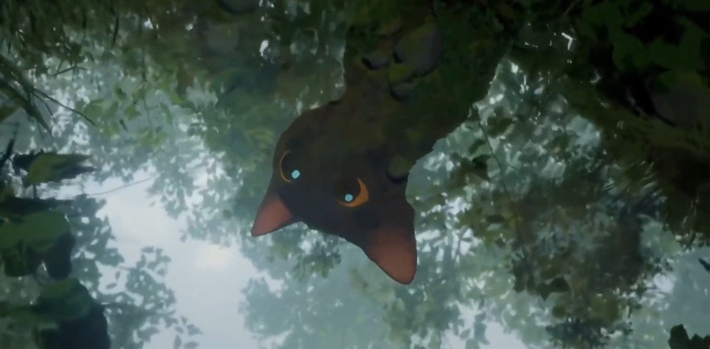 Đầu phim chú mèo soi bóng một mình.