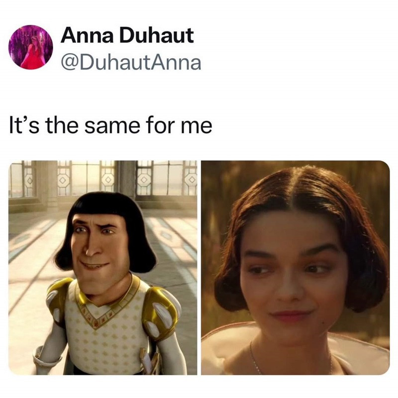 Kiểu tóc của Bạch Tuyết gợi nhớ đến Lord Farquaad của Shrek.