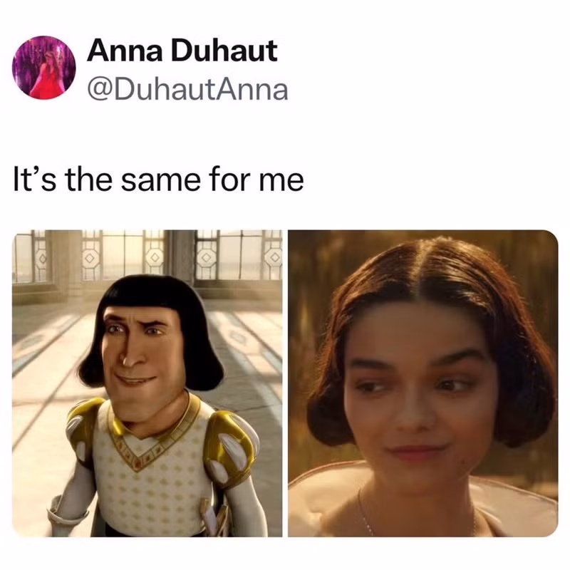 Kiểu tóc của Bạch Tuyết gợi nhớ đến Lord Farquaad của Shrek.