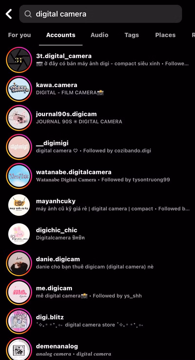 Instagram bán máy ảnh.