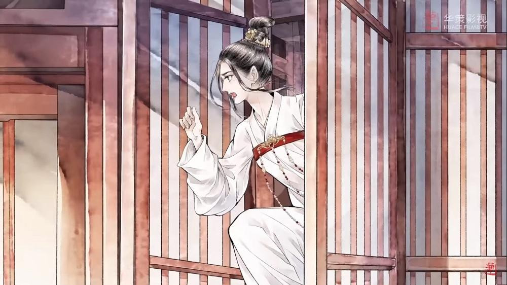 Phân đoạn quận chúa Vĩnh Ninh chạy trốn đều được thể hiện bằng tranh vẽ.