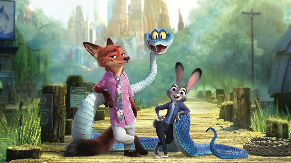 Cáo Nick, thỏ Judy và nhân vật mới - rắn Gary.
